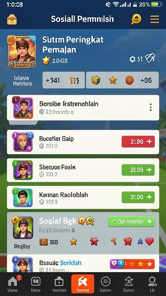 Peringkat leaderboard dengan kompetisi seru.