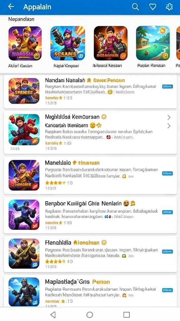 Tampilan menu utama GALAXY77 yang menarik.