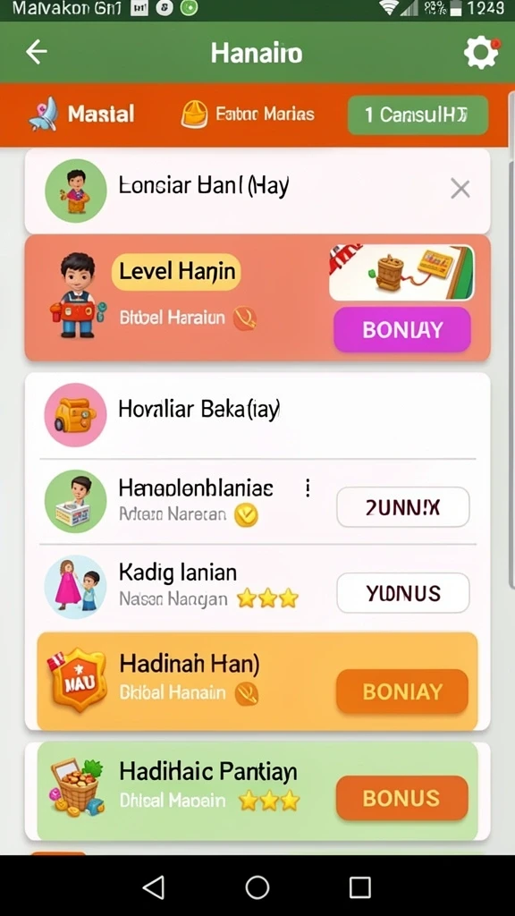 Tampilan awal permainan yang menarik dan mudah dipahami.