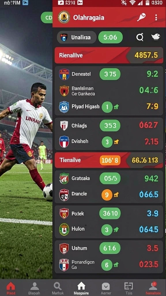 Tampilan grafis yang menakjubkan di layar utama.