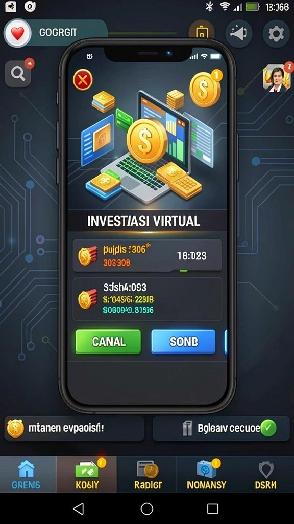 Mini-game edukatif tentang pengelolaan finansial.