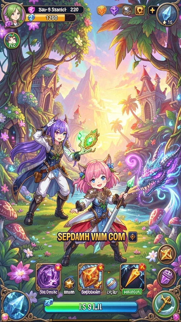 Tangkapan layar menampilkan karakter utama dalam pertempuran epic.