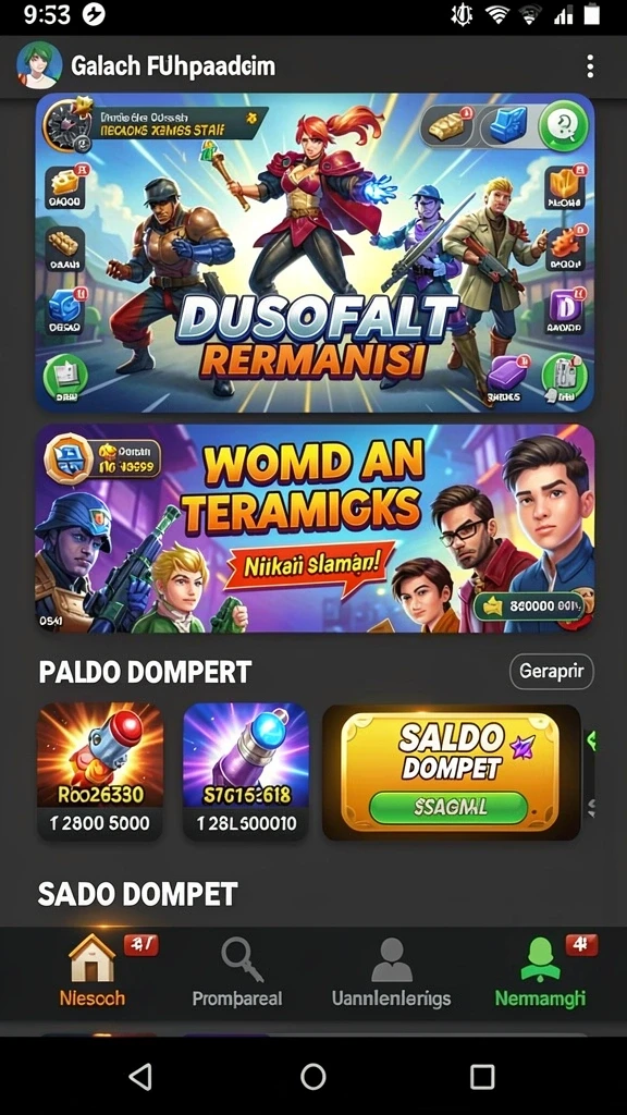 Antarmuka utama yang menarik dan mudah dipahami.