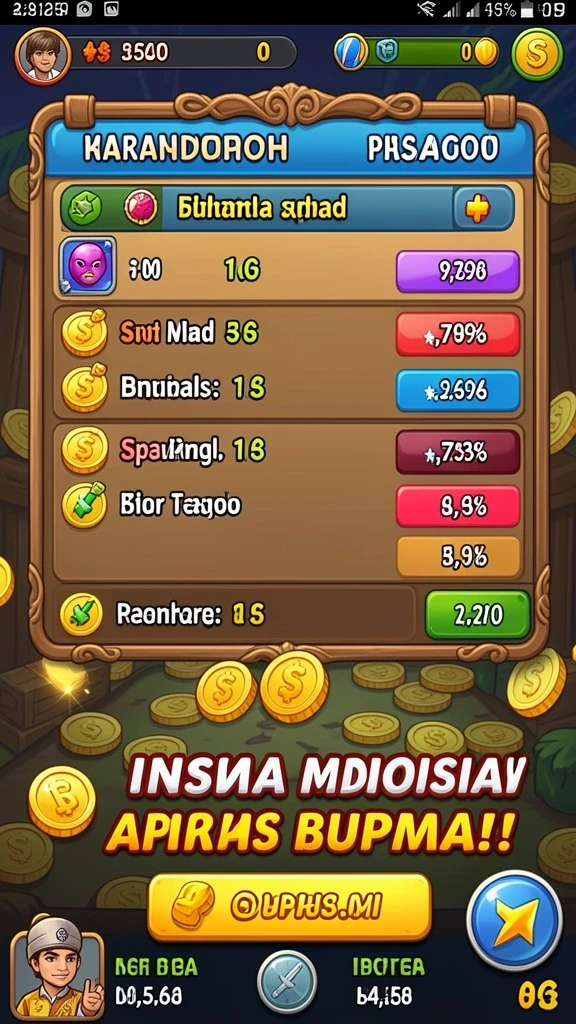 Antarmuka permainan mesin slot yang menarik.